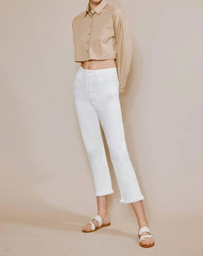 Kancan High Rise Straight Leg Jean In White