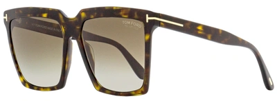 Tom Ford Women's Square Sunglasses Tf764 Sabrina-02 52h Dark Havana 58mm In Multi