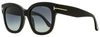 Tom Ford Women's Butterfly Sunglasses Tf940 Cara 01d Black 56mm In Multi