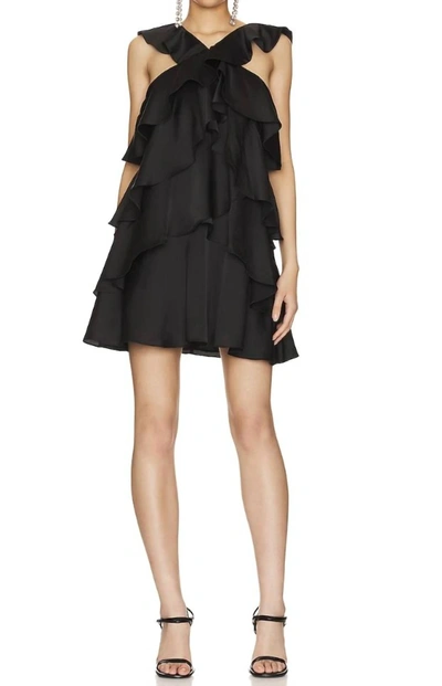 Milly Lexi Satin Mini Dress In Black