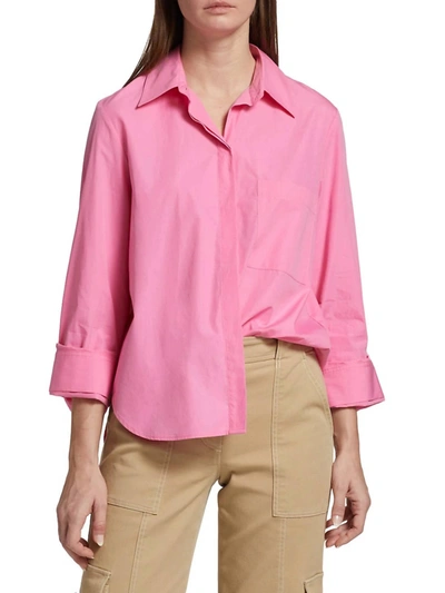 Twp Women's Cotton Boyfriend Shirt In Pink
