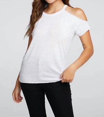 Chaser Linen Jersey Vented Sleeve Tee In White