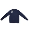 SELECTED MEN'S CREWNECK SWEATER PEACOAT IN NAVY