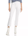 Frame Le Crop Mid Rise Cropped Bootcut Jeans In Blanc In White