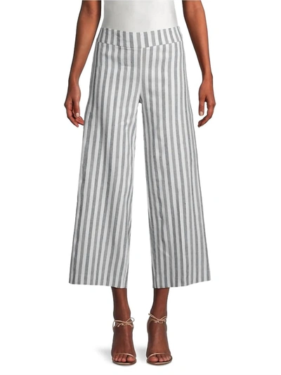 Avenue Montaigne Alex Relaxed Straight Ankle Pant In Coastal Stripe In Multi