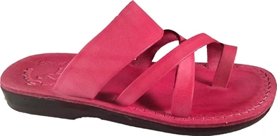 Jerusalem Sandals The Good Shepherd Slide Sandal In Red