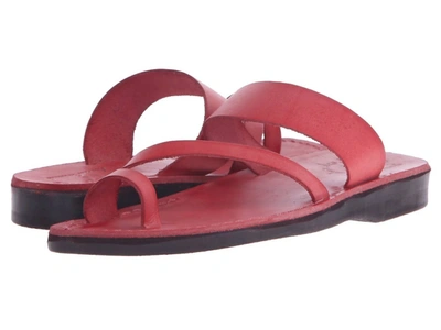 JERUSALEM SANDALS ZOHAR SLIDE SANDAL IN RED