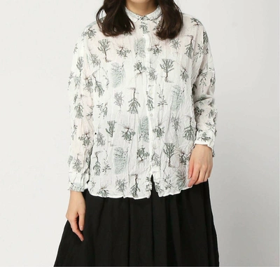 Pas De Calais Wildflower Print Blouse In White