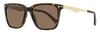Tom Ford Men's Rectangular Sunglasses Tf862 Garrett 52e Dark Havana/gold 54mm In Multi