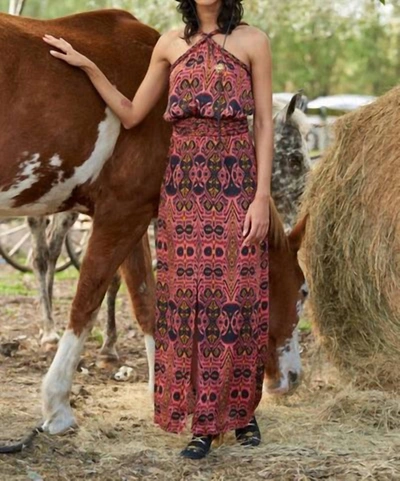 Carolina K Liz Dress In Ikat Terracotta In Multi