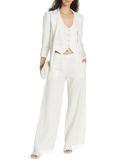 Twp Coop Contrast-stitch Wide-leg Twill Pants In Off White