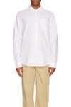 ONIA MEN WASHED OXFORD LONG SLEEVE SHIRT IN WHITE