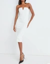 Veronica Beard Nabi Strapless Midi Sheath Dress In White