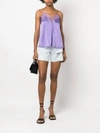 Iro Berwyn Silk Cami With Lace Trim In Purple