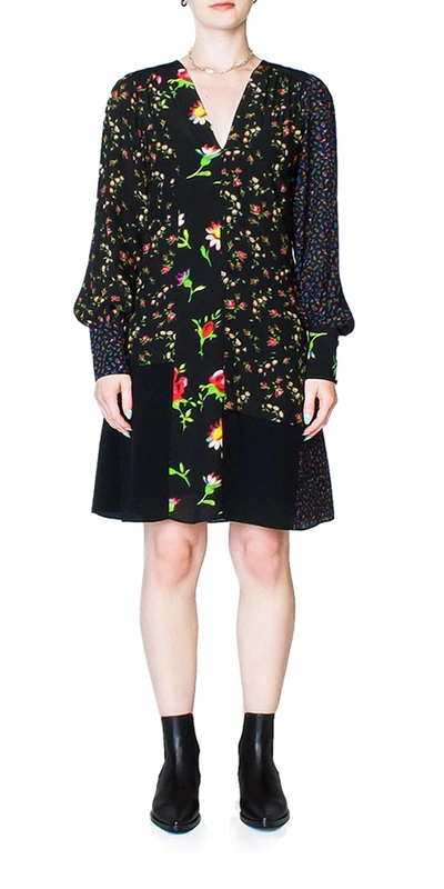 Mcq By Alexander Mcqueen Cut Boudoir Floral Dress In Black