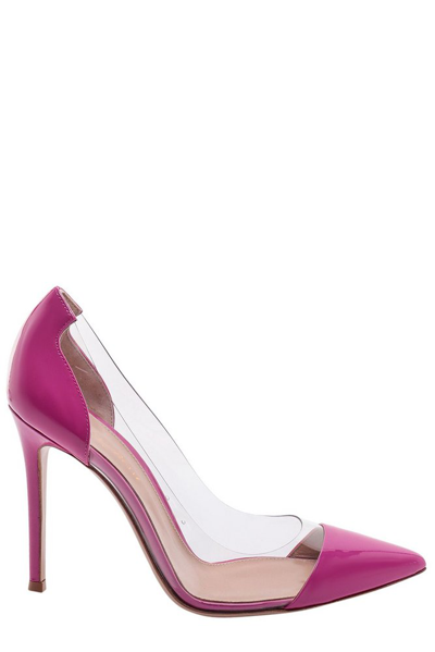 Gianvito Rossi Plexi Pointed In Pink
