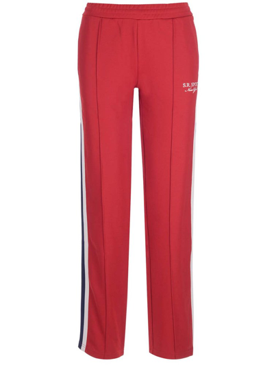 Sporty And Rich Sporty & Rich Logo Embroidered Jogger Trousers In Red
