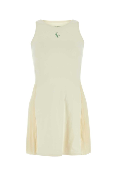 SPORTY & RICH Printed pleated stretch tennis dress