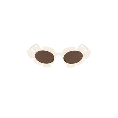 Pre-owned Loewe Paula's Ibiza Flower Cat Eye Sunglasses 'white/brown'