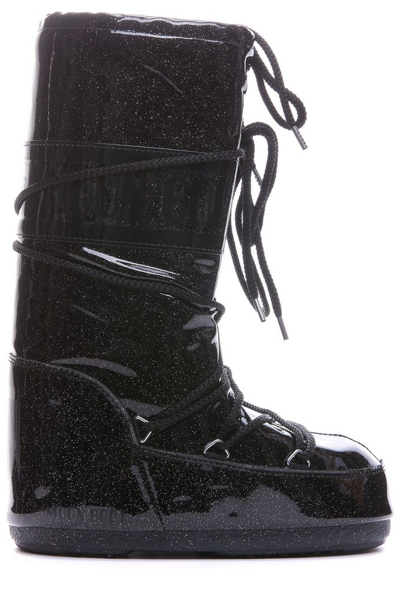 Moon Boot Icon Glitter Snow Boots In Nero