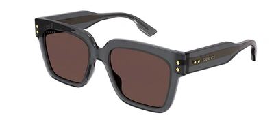 Gucci Gg1084s 004 Oversized Square Sunglasses In Brown