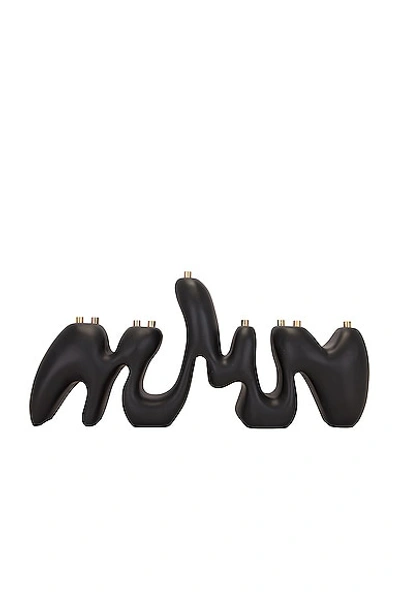 Hannah Polskin Resin Stone Menorah In Black