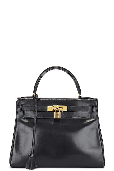 Pre-owned Hermes Kelly 28 Handbag In Black