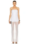 Santa Maxi Dress With Open Shoulders In White
