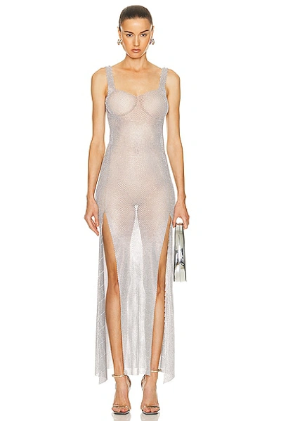 Santa Brands Maxi Slits Sundress In Silver