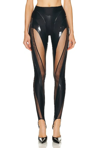 Mugler Illusion Legging In Black & Black