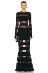 Norma Kamali Black Crewneck Dress With Fishtail Design In Black