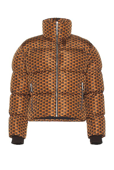 Bally Monogram-print Padded Jacket In Brown