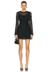 SIMKHAI MCCALL CAGE CROCHET EMBROIDERY MINI DRESS