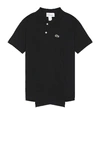 Comme Des Garçons Shirt X Lacoste Asymmetric Cotton Polo Shirt In Black