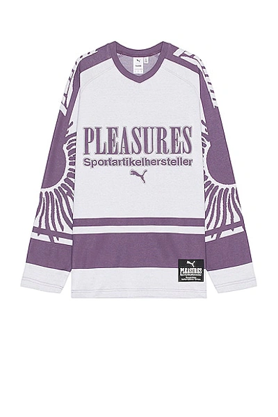 Puma X Pleasures Logo-print Hockey Sweatshirt In White