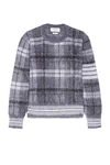 THOM BROWNE TARTAN CHECK JACQUARD RELAXED FIT SWEATER