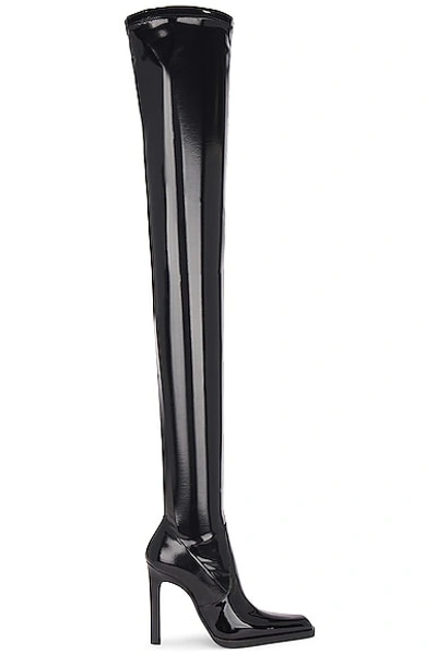 Saint Laurent Nina Over The Knee Boot In Noir