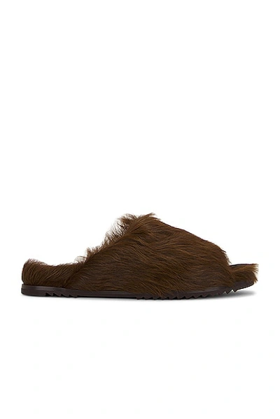 Rick Owens Pony Slide Granolas In Brown