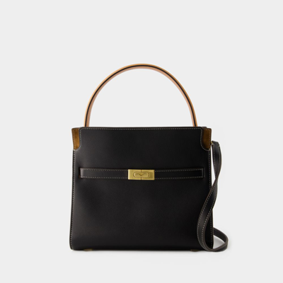 Tory Burch Lee Radziwill Buckled Small Top Handle Bag In Black