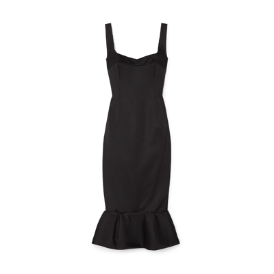 Marni Flared-hem Sleeveless Midi Dress In Black