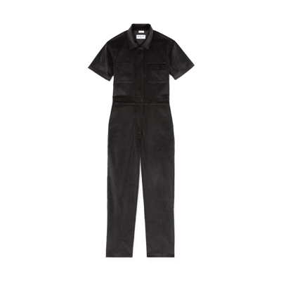 Rivet Utility Worker Cotton-blend Corduroy Jumpsuit In Black