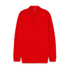 Cashmere In Love Long Perforated Cardigan In Tomato Red