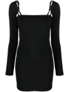 Alexander Wang Black Square-neck Mini Dress In Black