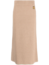 Maison Kitsuné Beige Bold Fox Head Maxi Skirt In Beige