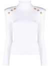 BALMAIN GOLD EMBOSSED BUTTONS SWEATER