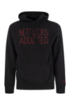 Mc2 Saint Barth Hoodie With Embroidered Lettering In Black