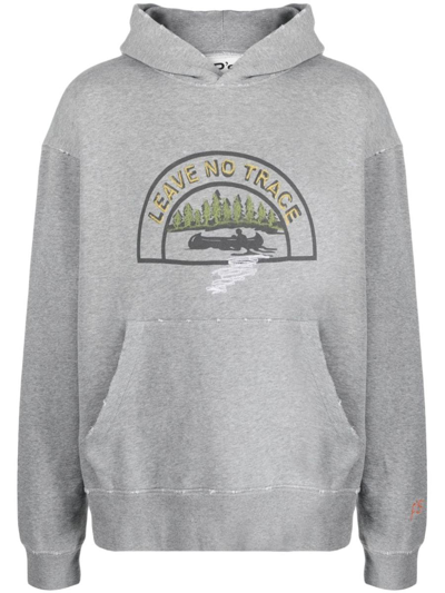 President's Graphic-print Cotton-blend Hoodie In Grey