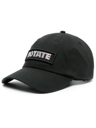 Rotate Birger Christensen 晶饰logo棒球帽 In Black
