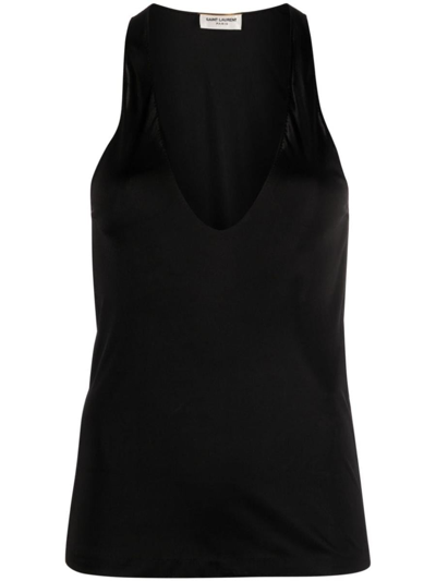 SAINT LAURENT SAINT LAURENT DEEP NECKLINE JERSEY TOP