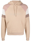 Saint Laurent Colour-block Logo Embroidery Hoodie In Nude/rose Givre/dirt